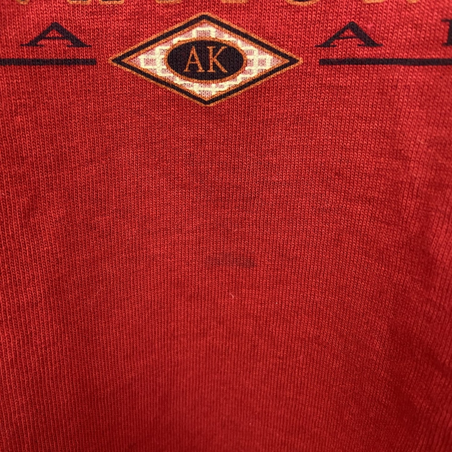 古着　used　DELTA PRO WEIGHT　半袖プリントTシャツ　クルーネック　レトロ　シティーボーイ　赤　XLサイズ