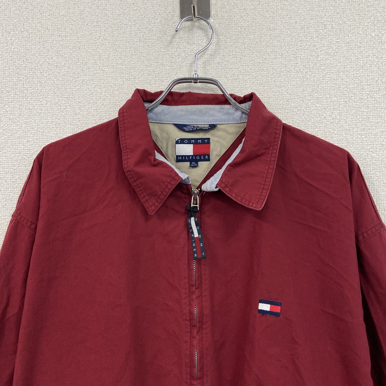 90s　TOMMY HILFIGER　トミーヒルフィガー　ブルゾン/スイングトップ　ヴィンテージ　赤　レッド　XLサイズ