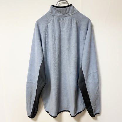 Champion　チャンピオン　ハーフジップフリースジャケット/ボアジャケット　ラグランスリーブ　刺繍ロゴ　水色　ブルー　Lサイズ