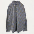 古着 used　OLD NAVY　オールド ネイビー　長袖柄シャツ　襟付き　総柄　レトロデザイン　タータンチェック　青　Lサイズ　
