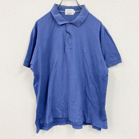 FRED PERRY　フレッドペリー　半袖ポロシャツ　刺繍ロゴ　青　ブルー