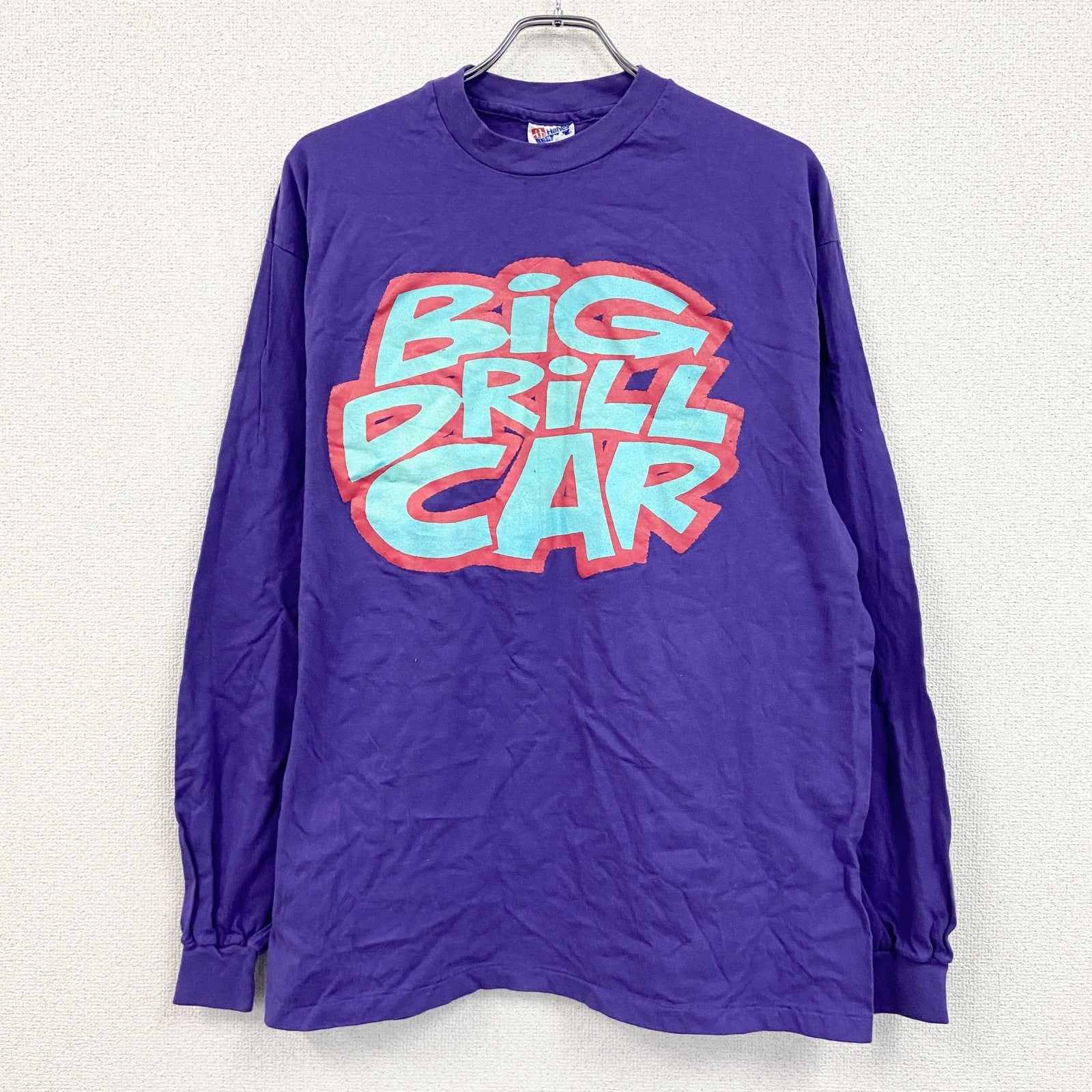 90s　Hanes　ヘインズ　長袖Tシャツ/ロンT　ヴィンテージ　紫　パープル　XLサイズ