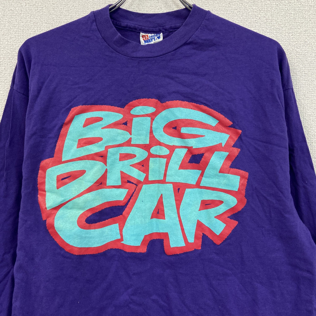 90s　Hanes　ヘインズ　長袖Tシャツ/ロンT　ヴィンテージ　紫　パープル　XLサイズ