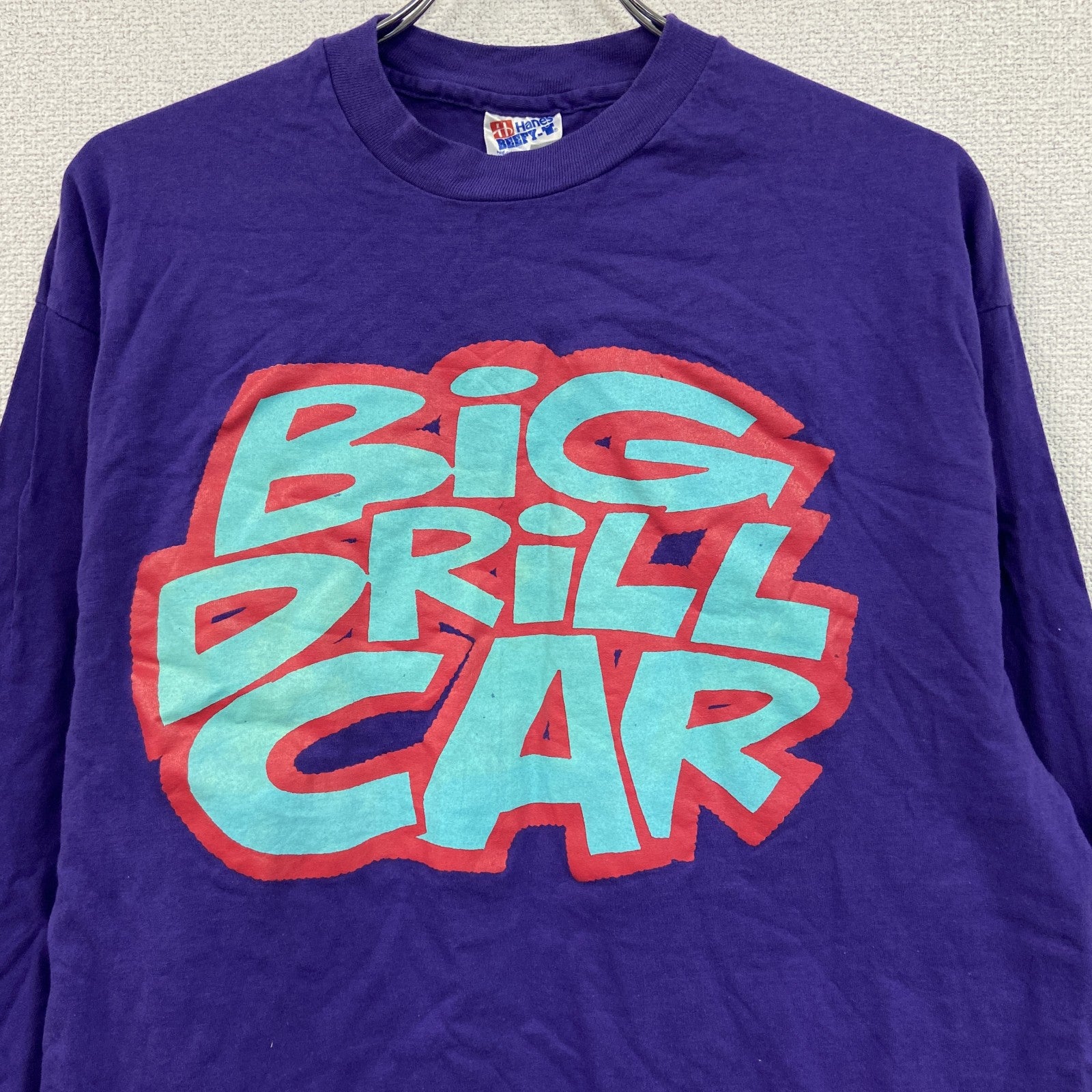 90s　Hanes　ヘインズ　長袖Tシャツ/ロンT　ヴィンテージ　紫　パープル　XLサイズ