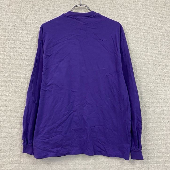 90s　Hanes　ヘインズ　長袖Tシャツ/ロンT　ヴィンテージ　紫　パープル　XLサイズ