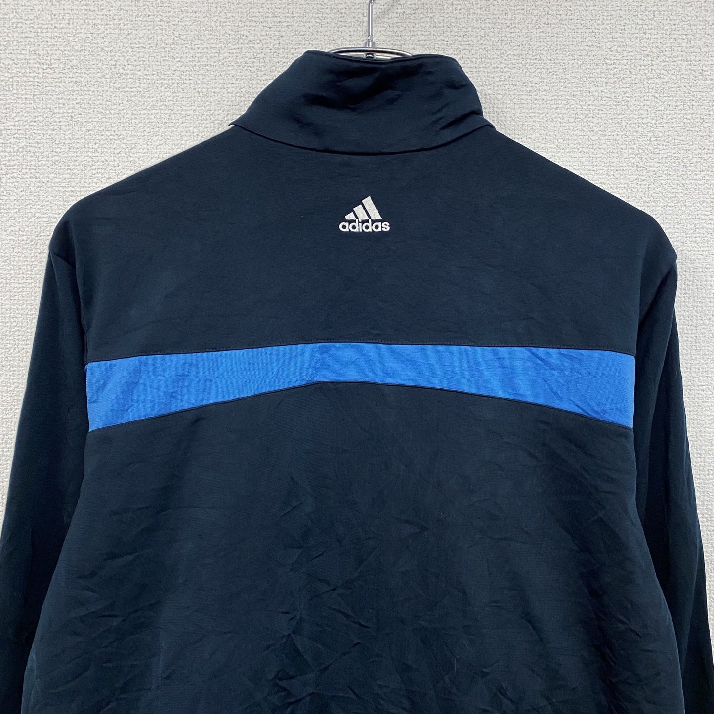 00s　adidas　アディダス　トラックジャケット/ジャージ　パフォーマンスロゴ　ヴィンテージ　ネイビー　Mサイズ
