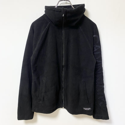 古着 used　Calvin Klein カルバンクライン　パフォーマンス　長袖フリースジャケット　ロゴ刺繍　ブラック　Sサイズ