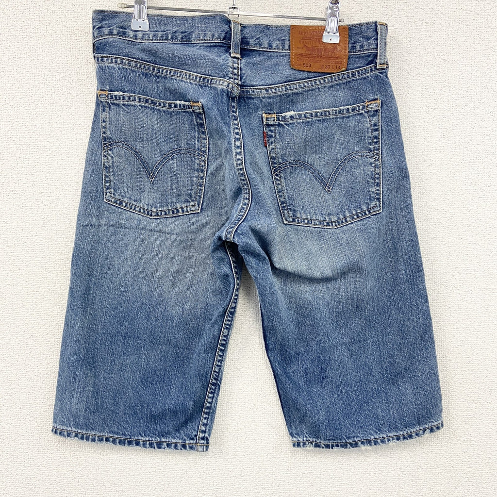 Levi’s　リーバイス　503　デニムハーフパンツ/ジーンズ　縦落ち　鬼ヒゲ　ジップフライ　インディゴ　W30サイズ