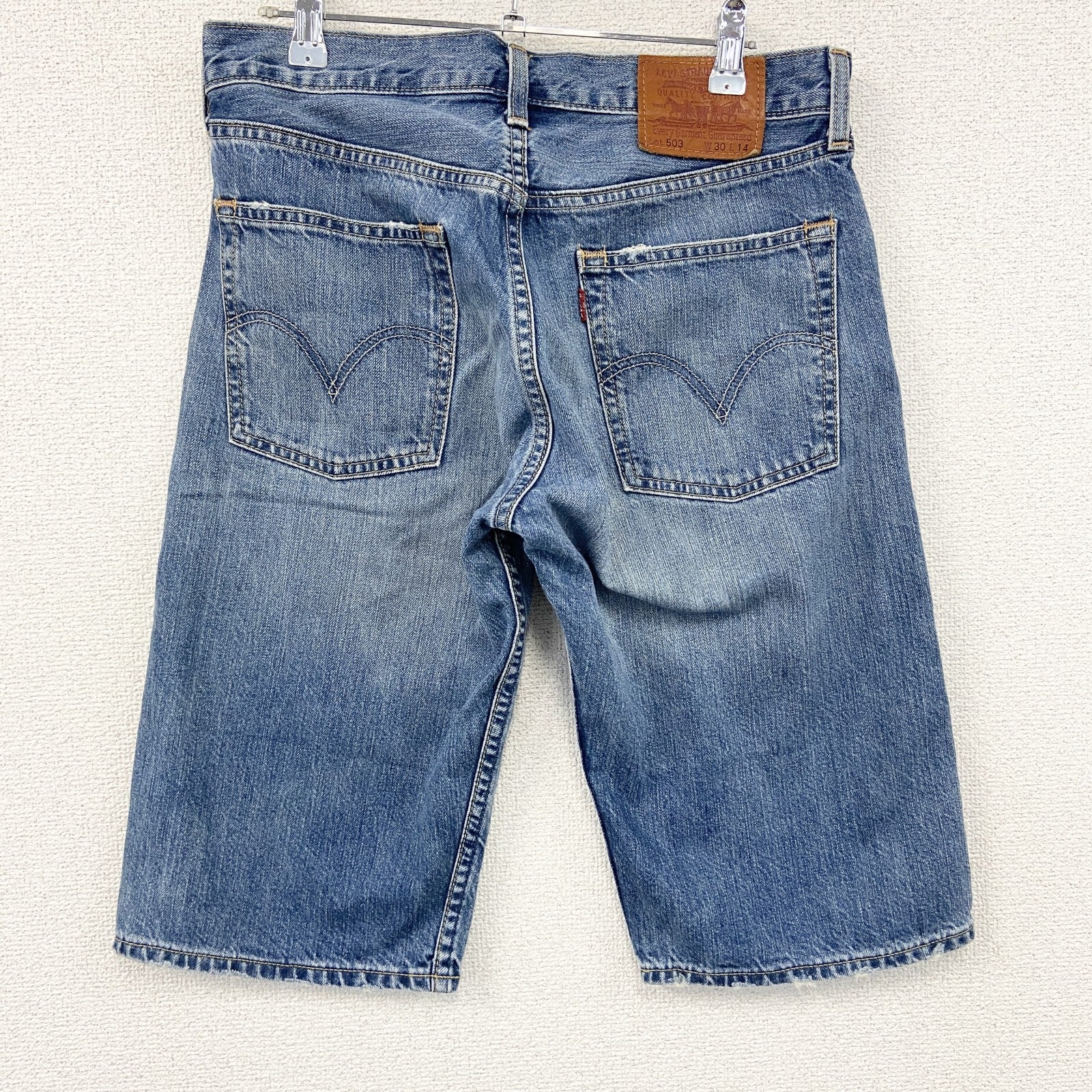 Levi’s　リーバイス　503　デニムハーフパンツ/ジーンズ　縦落ち　鬼ヒゲ　ジップフライ　インディゴ　W30サイズ