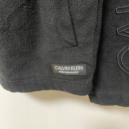 古着 used　Calvin Klein カルバンクライン　パフォーマンス　長袖フリースジャケット　ロゴ刺繍　ブラック　Sサイズ