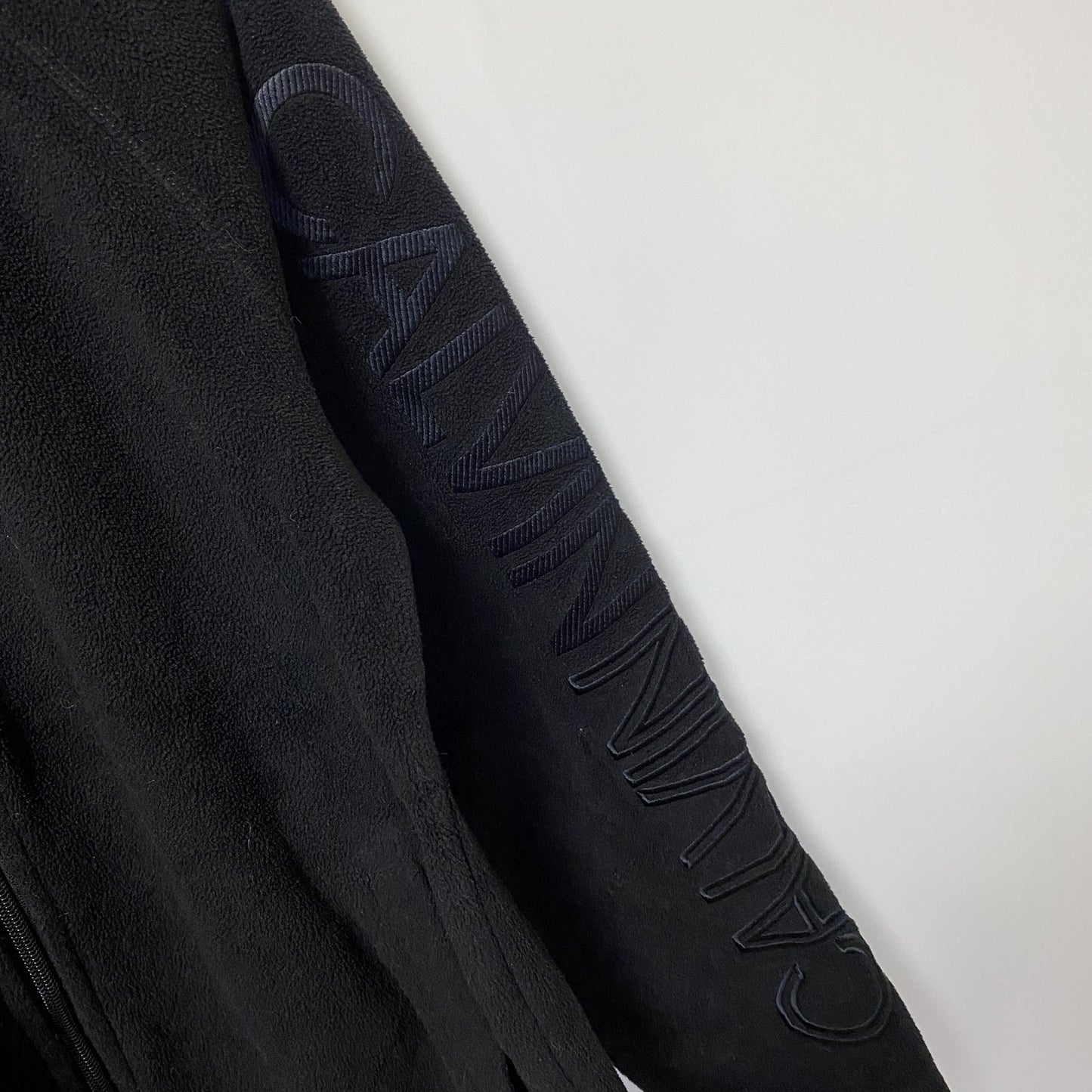 古着 used　Calvin Klein カルバンクライン　パフォーマンス　長袖フリースジャケット　ロゴ刺繍　ブラック　Sサイズ