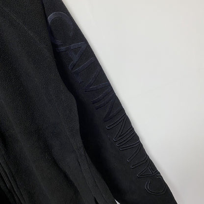 古着 used　Calvin Klein カルバンクライン　パフォーマンス　長袖フリースジャケット　ロゴ刺繍　ブラック　Sサイズ