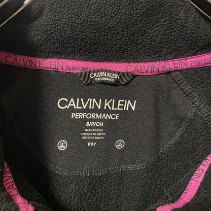 古着 used　Calvin Klein カルバンクライン　パフォーマンス　長袖フリースジャケット　ロゴ刺繍　ブラック　Sサイズ