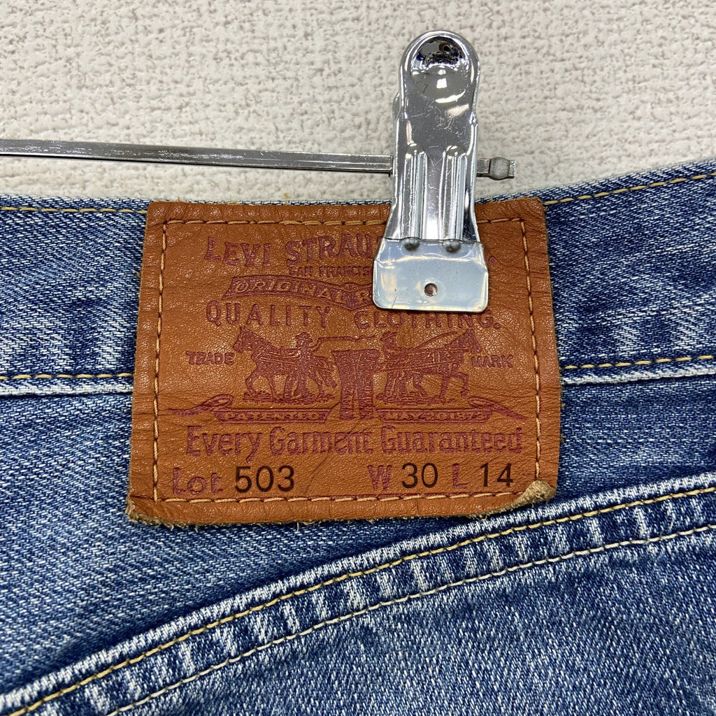 Levi’s　リーバイス　503　デニムハーフパンツ/ジーンズ　縦落ち　鬼ヒゲ　ジップフライ　インディゴ　W30サイズ