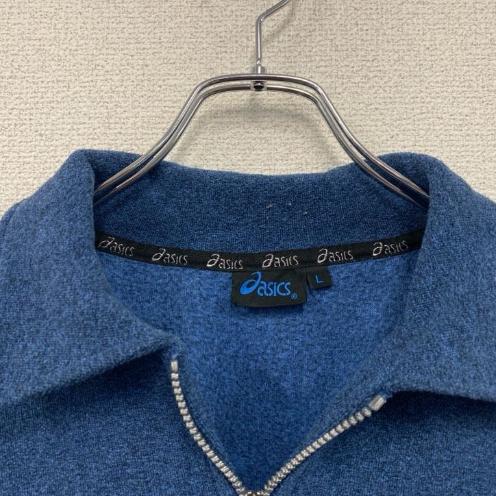 90s～　asics　アシックス　フルジップフリースジャケット　ヴィンテージ　青　ブルー　Lサイズ