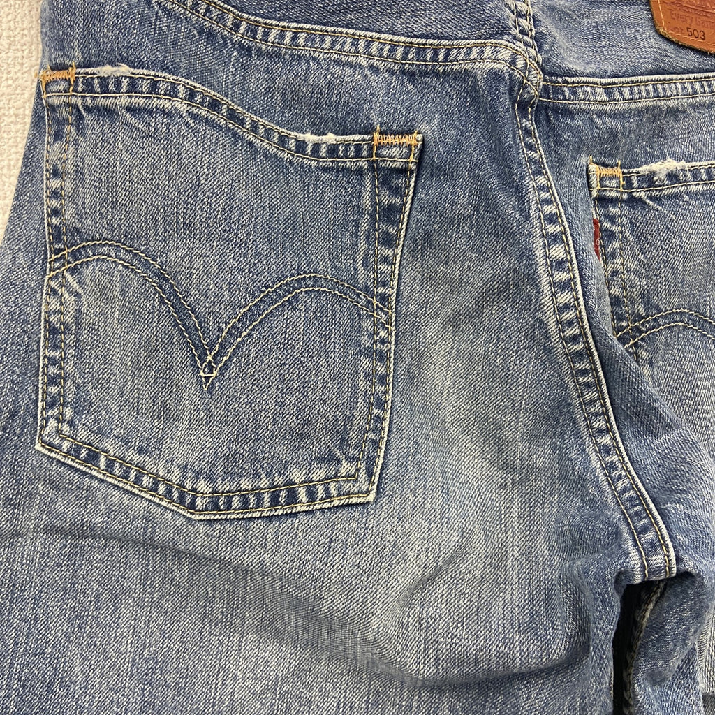 Levi’s　リーバイス　503　デニムハーフパンツ/ジーンズ　縦落ち　鬼ヒゲ　ジップフライ　インディゴ　W30サイズ