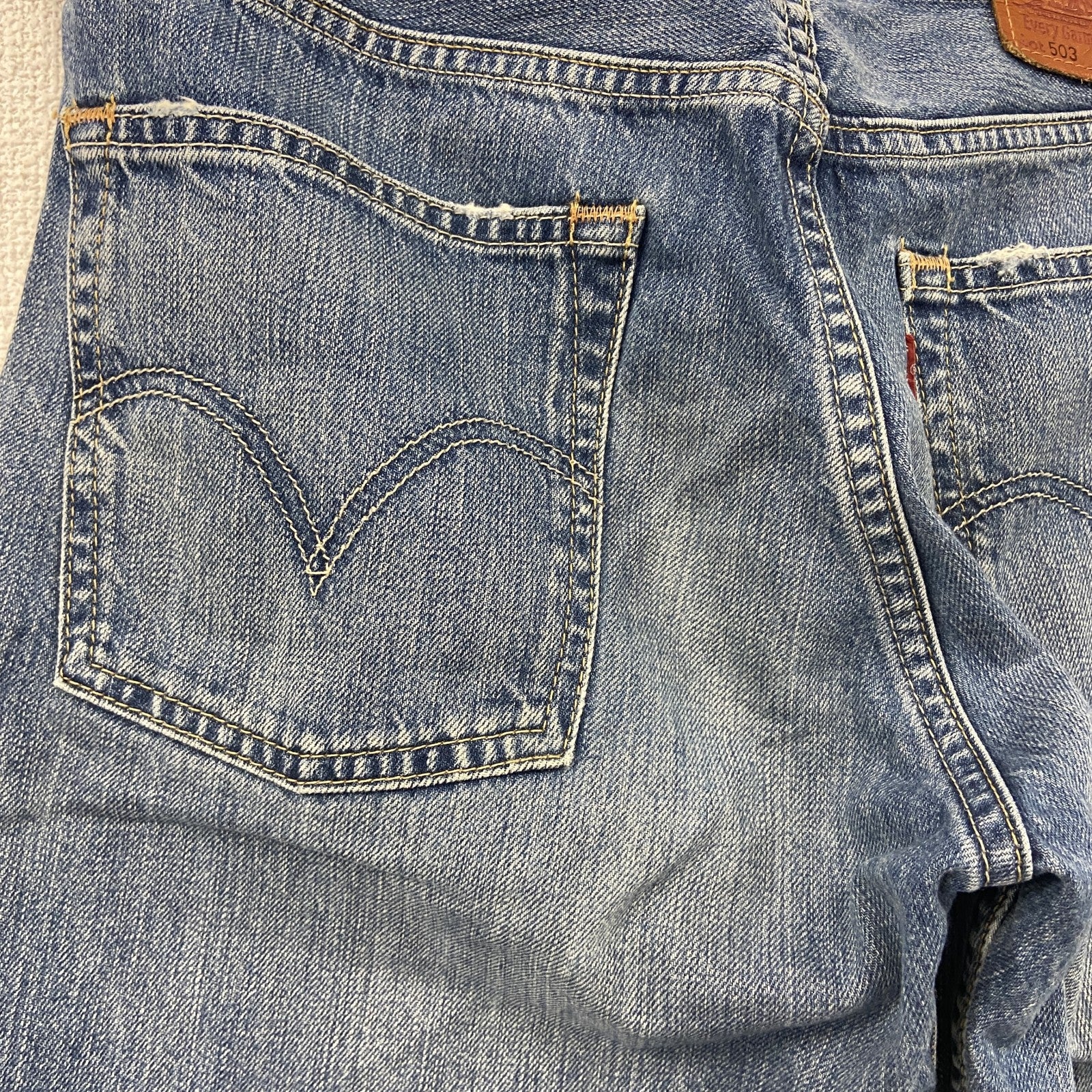 Levi’s　リーバイス　503　デニムハーフパンツ/ジーンズ　縦落ち　鬼ヒゲ　ジップフライ　インディゴ　W30サイズ