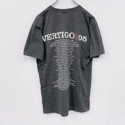 STANDARD AMERICAN　U2　VERTIGO　半袖プリントバンドTシャツ　ツアーT　両面プリント　ダークグレー　Mサイズ