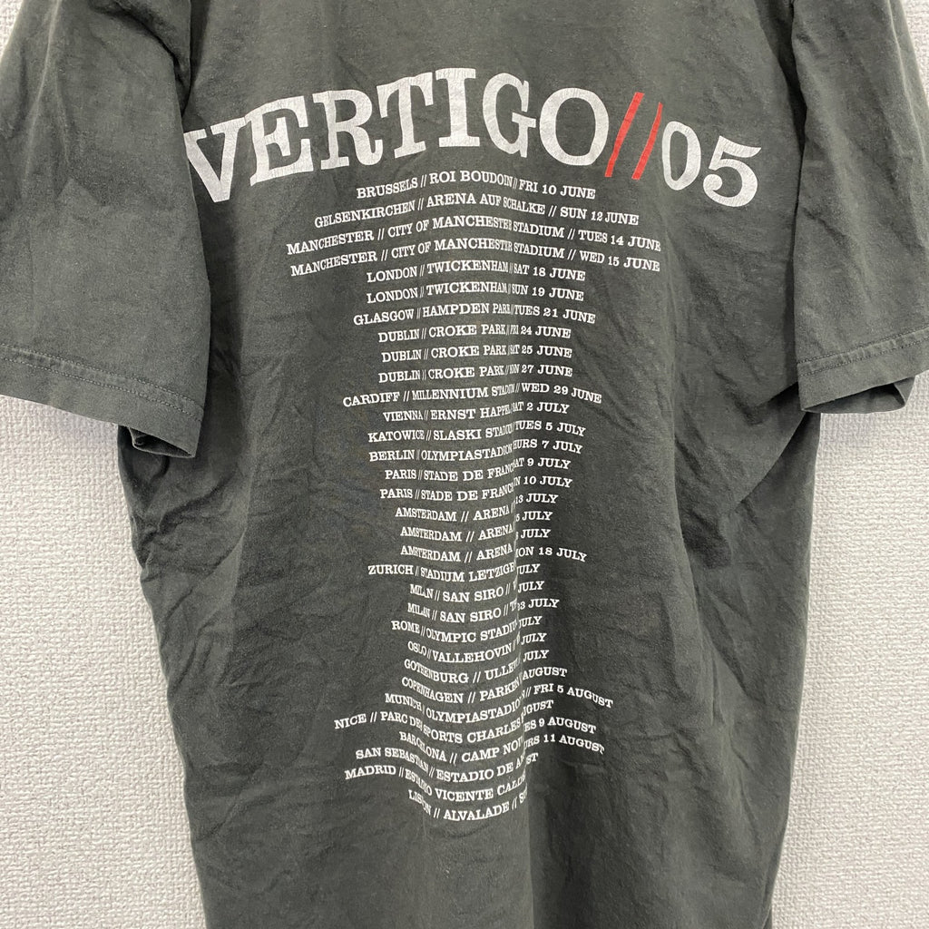 STANDARD AMERICAN　U2　VERTIGO　半袖プリントバンドTシャツ　ツアーT　両面プリント　ダークグレー　Mサイズ