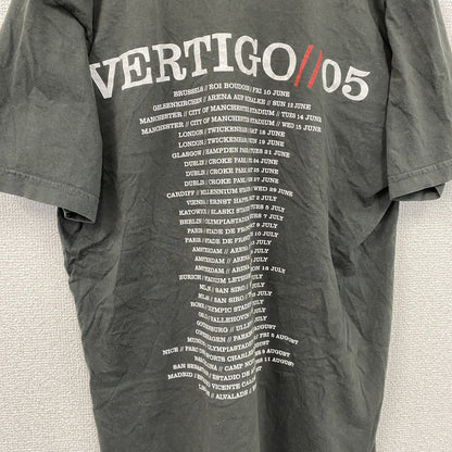 STANDARD AMERICAN　U2　VERTIGO　半袖プリントバンドTシャツ　ツアーT　両面プリント　ダークグレー　Mサイズ