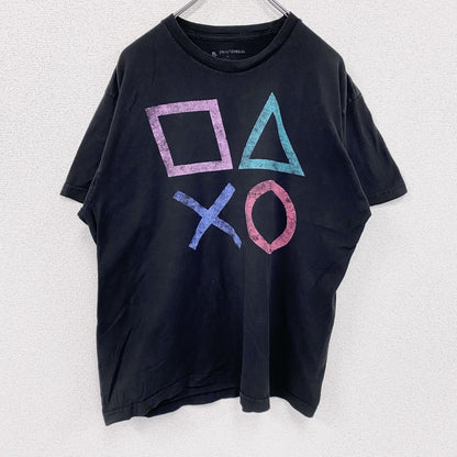 Play Station　プレイステーション　プレステ　半袖プリントTシャツ　黒　ブラック　XLサイズ