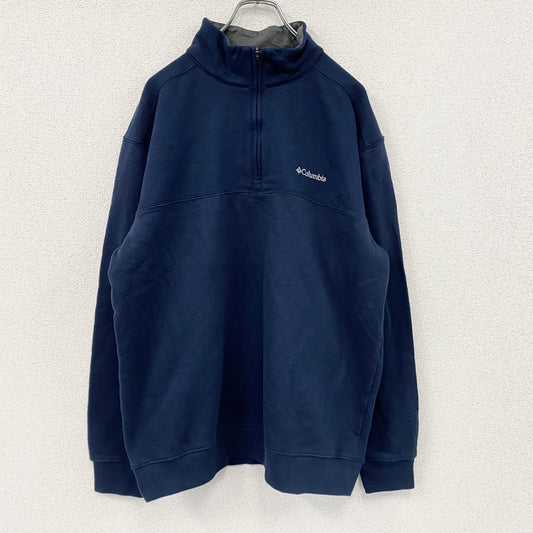 Columbia　コロンビア　ハーフジップスウェット/トレーナー　刺繍ロゴ　紺　ネイビー　Lサイズ