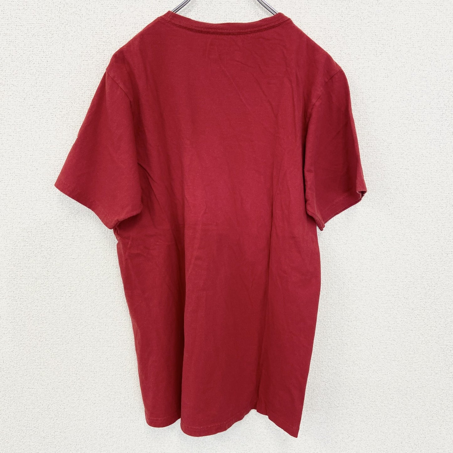古着　used　adidas　アディダス　半袖プリントTシャツ　UNFINISHES BUSINESS　クルーネック　赤　Mサイズ