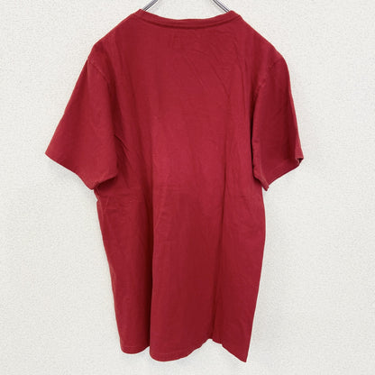 古着　used　adidas　アディダス　半袖プリントTシャツ　UNFINISHES BUSINESS　クルーネック　赤　Mサイズ