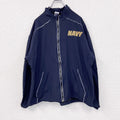 U.S.NAVY　RUNNING JACKET　ナイロンジャケット　ミリタリー　米軍　デカロゴ　紺　ネイビー　Lサイズ
