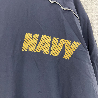 U.S.NAVY　RUNNING JACKET　ナイロンジャケット　ミリタリー　米軍　デカロゴ　紺　ネイビー　Lサイズ