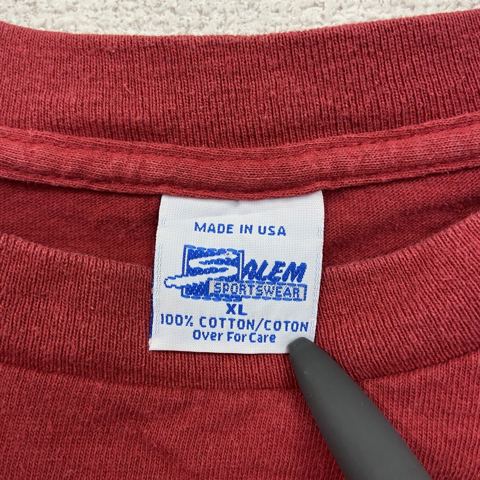 90s　SALEM　半袖プリントTシャツ　ヴィンテージ　シングルステッチ　赤　レッド　XLサイズ