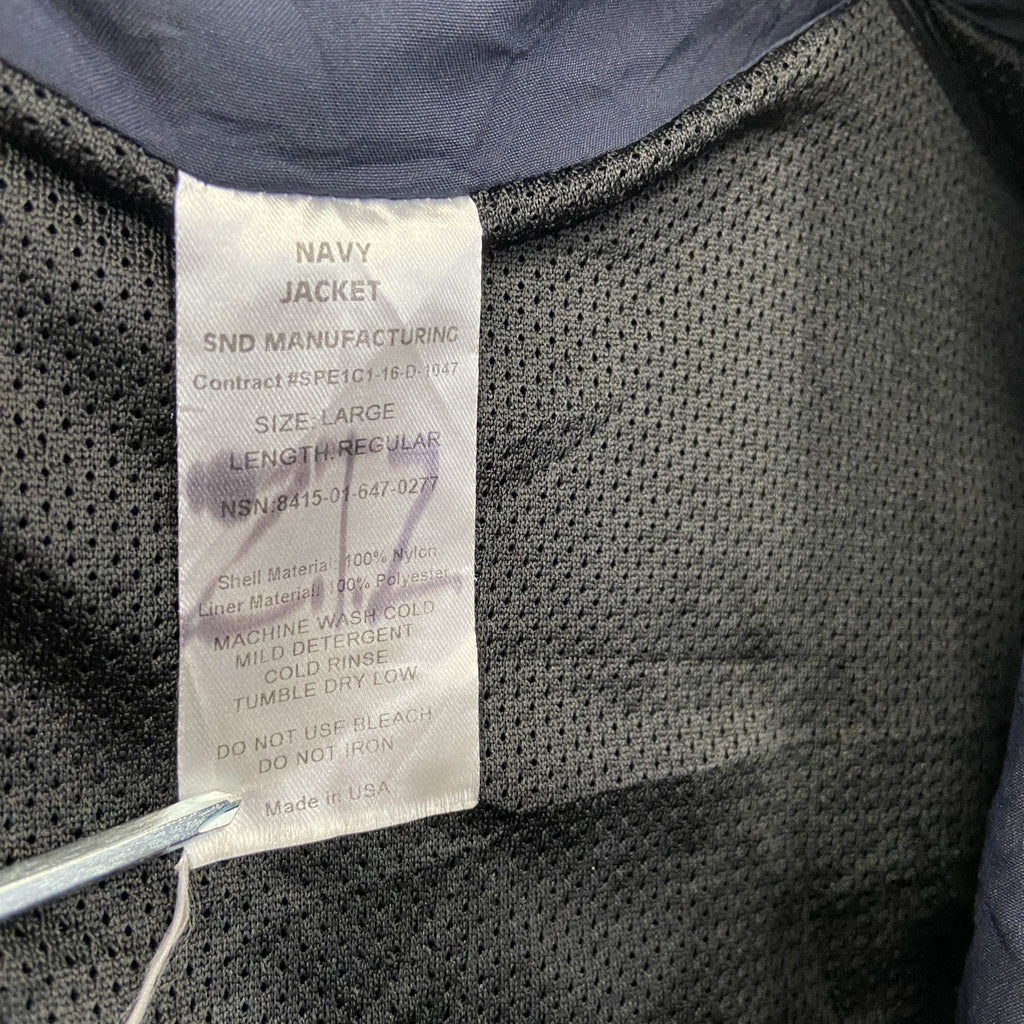 U.S.NAVY　RUNNING JACKET　ナイロンジャケット　ミリタリー　米軍　デカロゴ　紺　ネイビー　Lサイズ