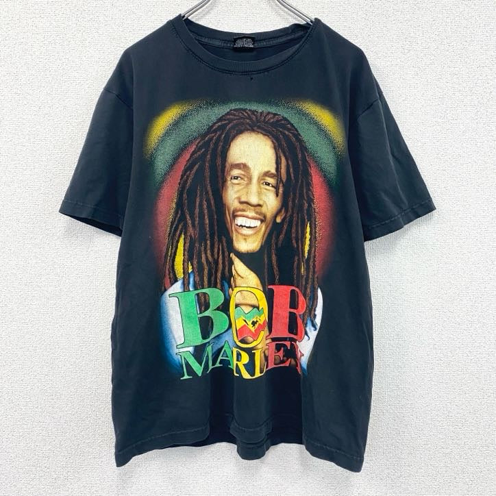 00s～　ST　BOB MARLEY　ボブマーリー　半袖プリントTシャツ　ヴィンテージ　黒　ブラック　Lサイズ