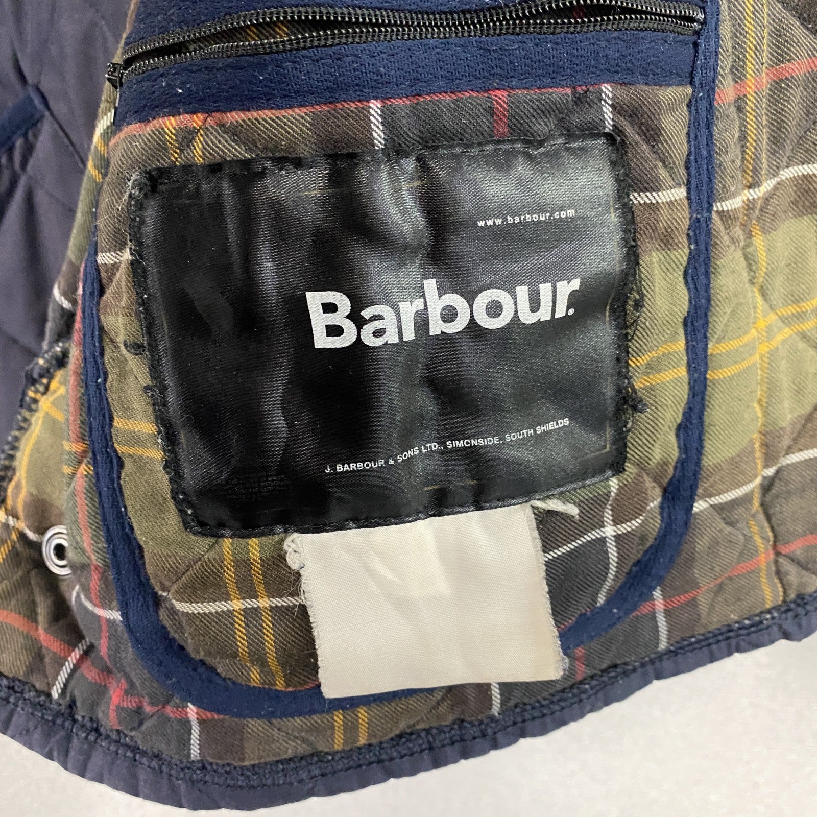 Barbour　バブアー　キルティングジャケット　コーデュロイ襟　紺　ネイビー