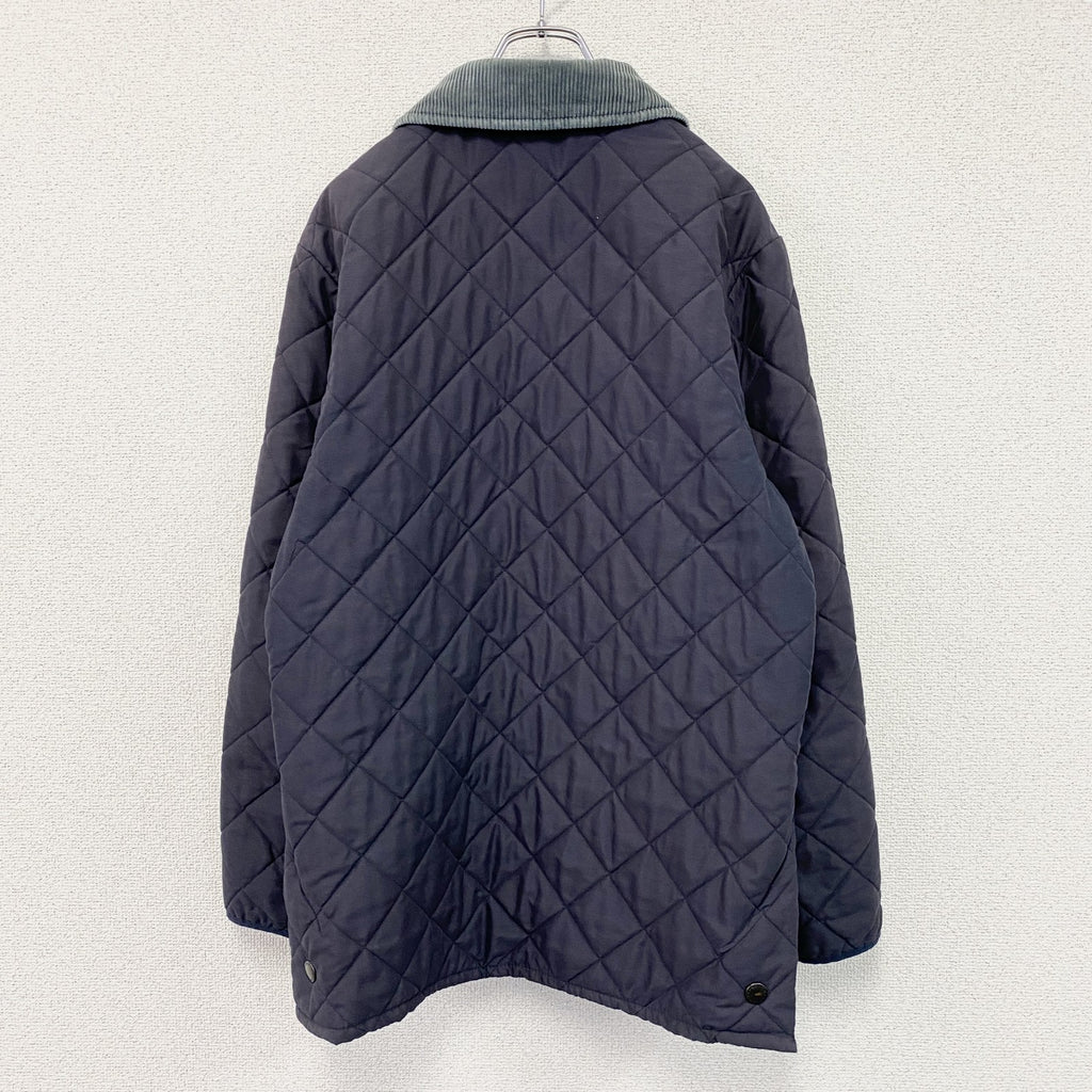 Barbour　バブアー　キルティングジャケット　コーデュロイ襟　紺　ネイビー