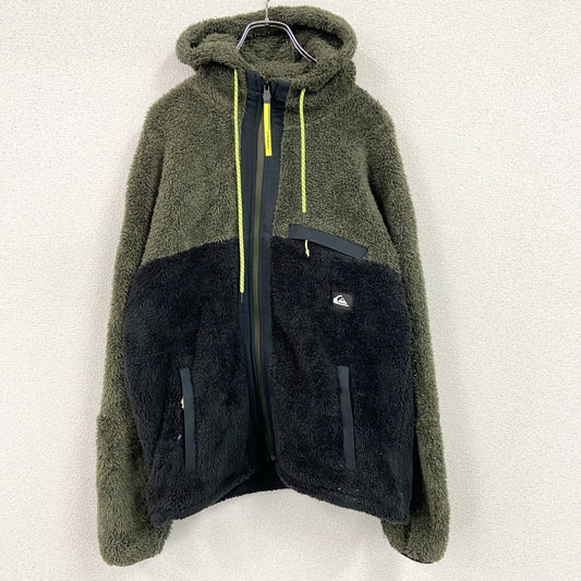 QUIKSILVER　クイックシルバー　フリースジャケット/ボアジャケット　カーキ　黒　ブラック　Mサイズ　