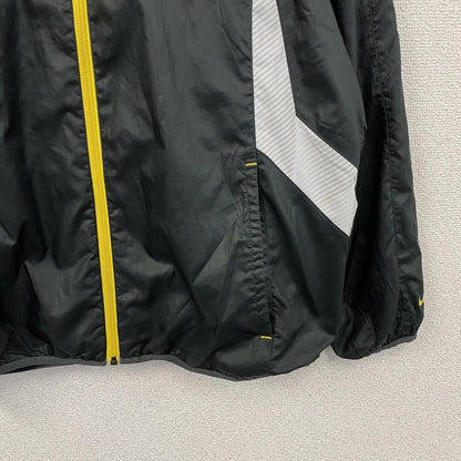 NIKE　ナイキ　フルジップジャケット　ウィンドブレーカー　スウッシュ　デカロゴ　黒　ブラック　Lサイズ