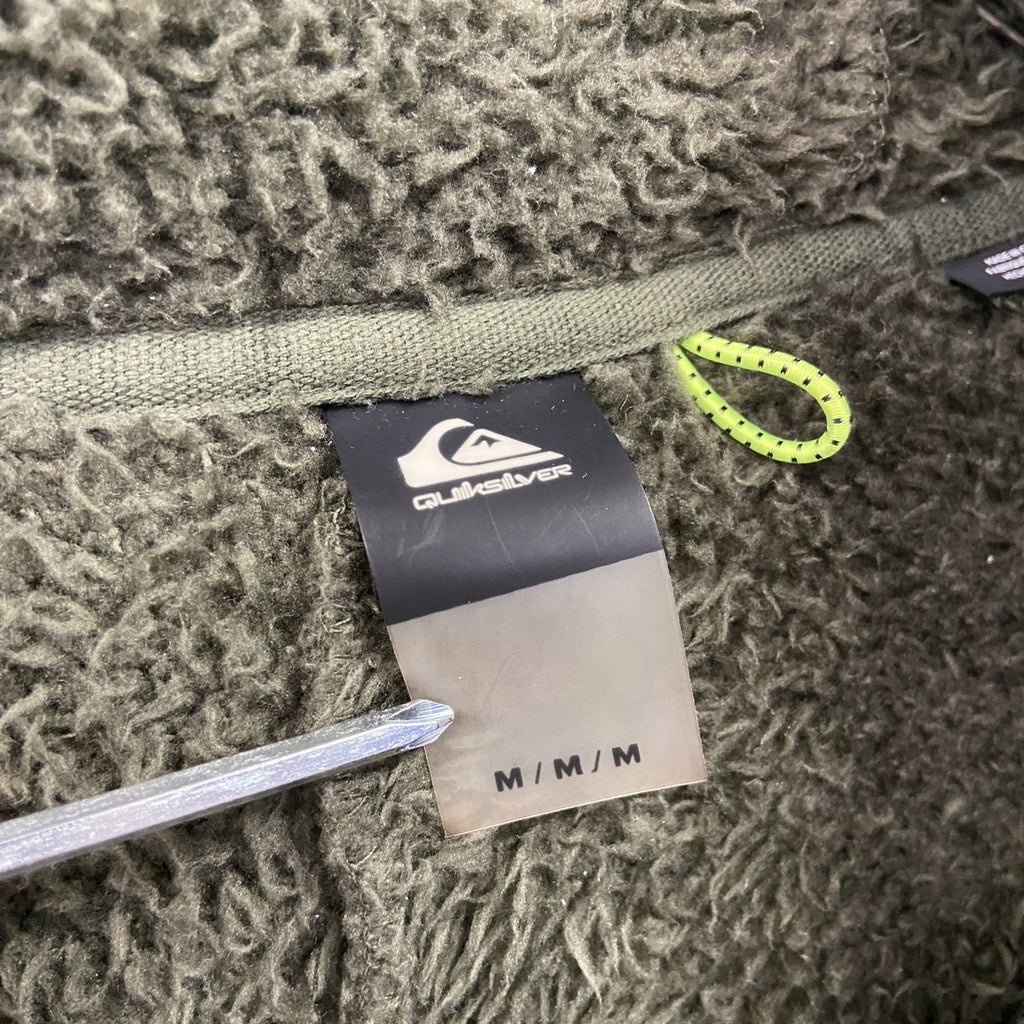 QUIKSILVER　クイックシルバー　フリースジャケット/ボアジャケット　カーキ　黒　ブラック　Mサイズ　