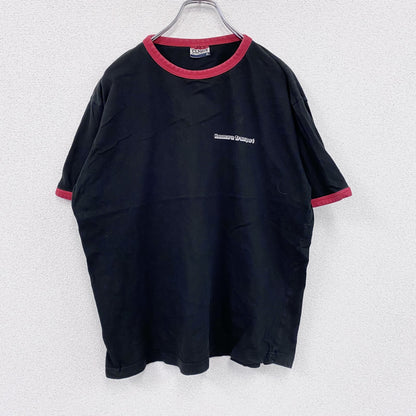 CLIQUE　半袖プリントTシャツ　リンガーT　黒　ブラック　XLサイズ