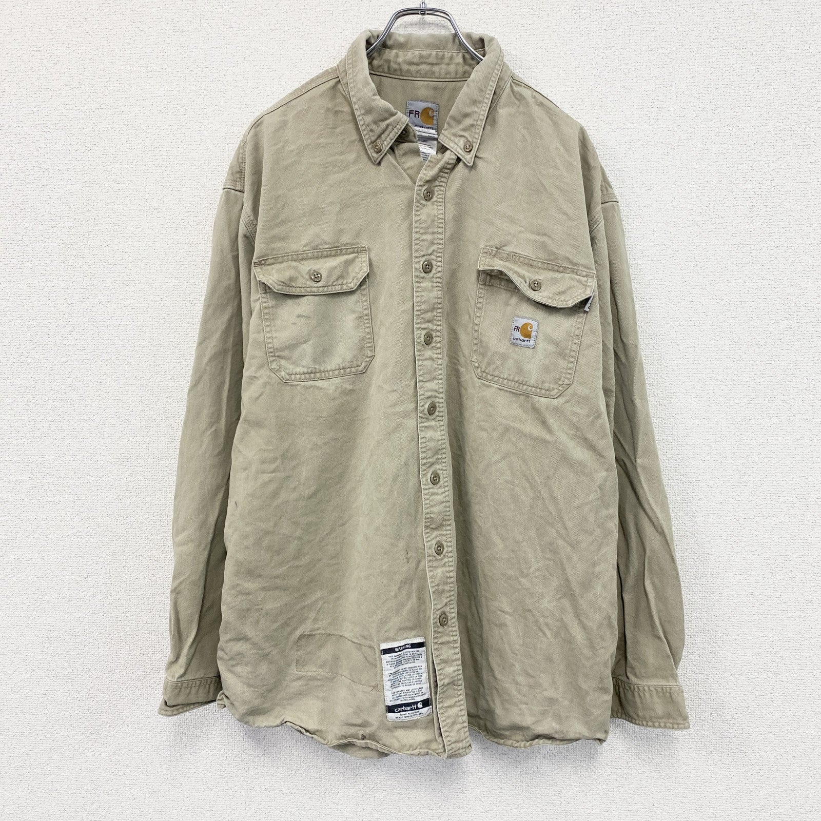 Carhartt　カーハート　長袖ボタンダウンシャツ　ワークシャツ　ベージュ　2XLサイズ