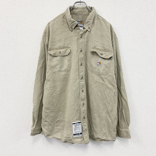 Carhartt　カーハート　長袖ボタンダウンシャツ　ワークシャツ　ベージュ　2XLサイズ