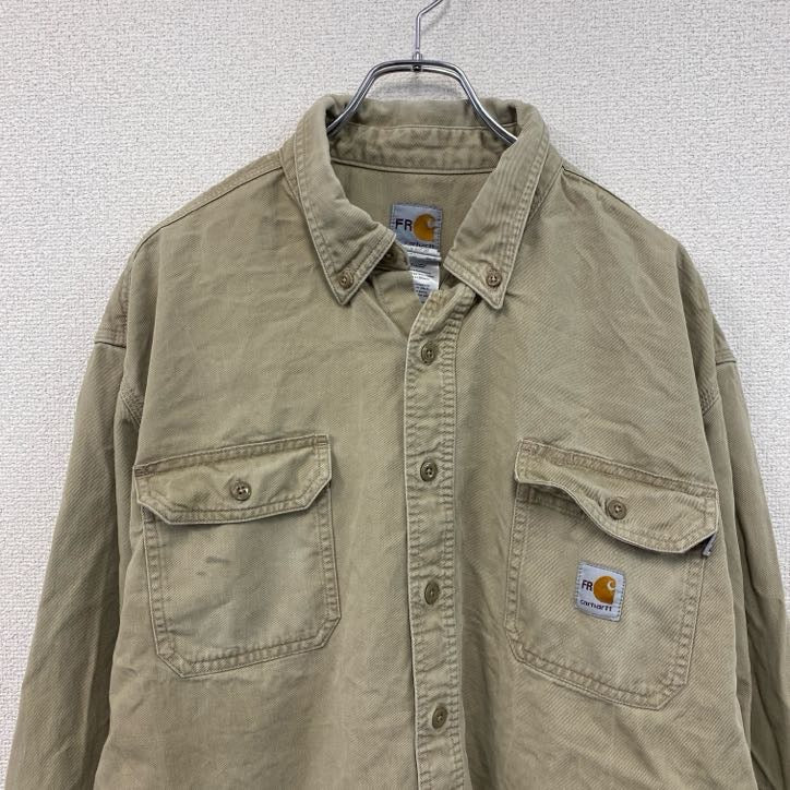 Carhartt　カーハート　長袖ボタンダウンシャツ　ワークシャツ　ベージュ　2XLサイズ