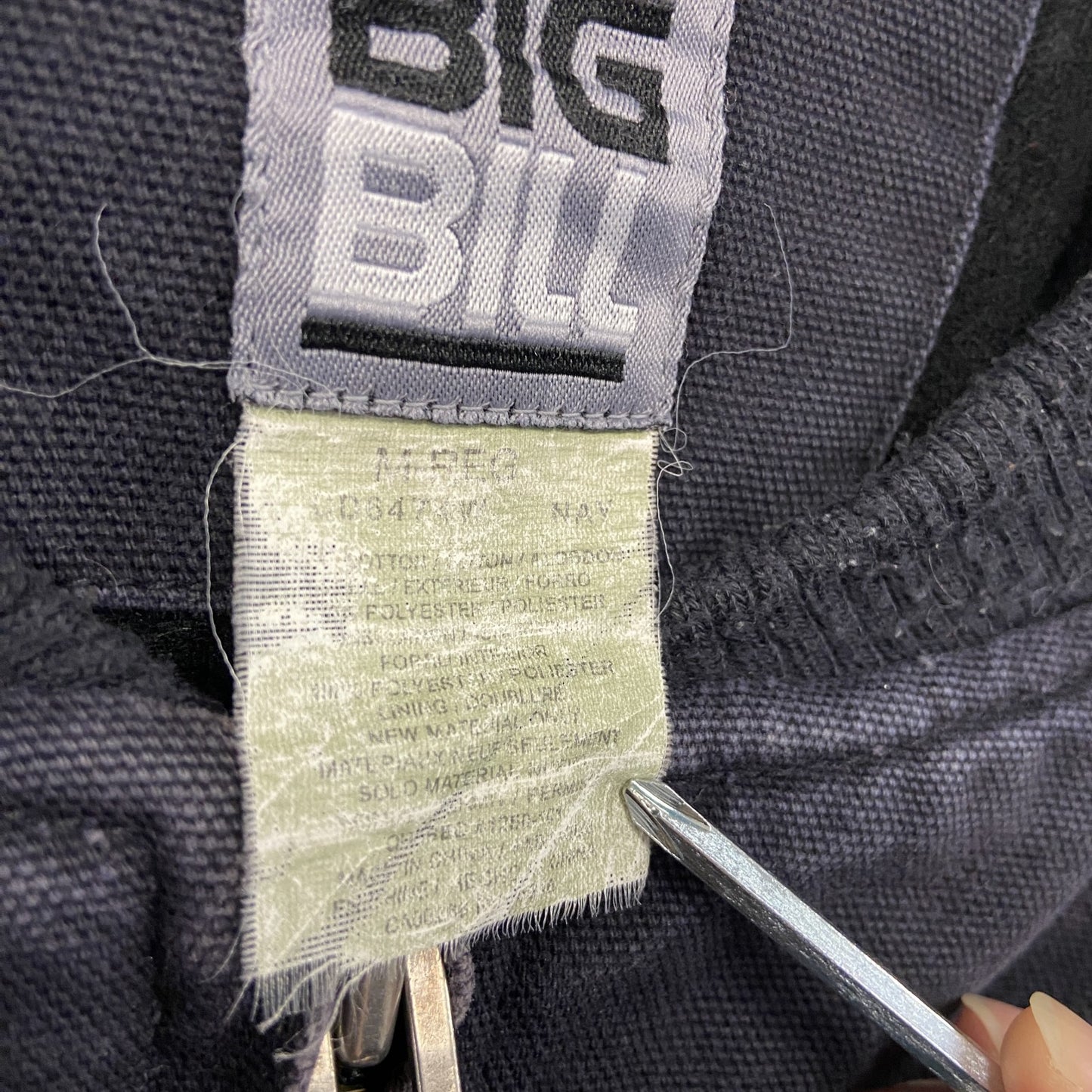 BIG BILL　ビッグビル　フルジップダックベスト　紺　ネイビー　Mサイズ
