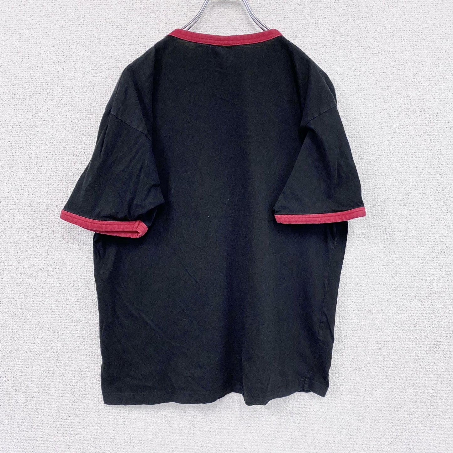 CLIQUE　半袖プリントTシャツ　リンガーT　黒　ブラック　XLサイズ