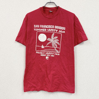 90s　Hanes　 ヘインズ　半袖プリントTシャツ　ヴィンテージ　シングルステッチ　赤　レッド　Lサイズ