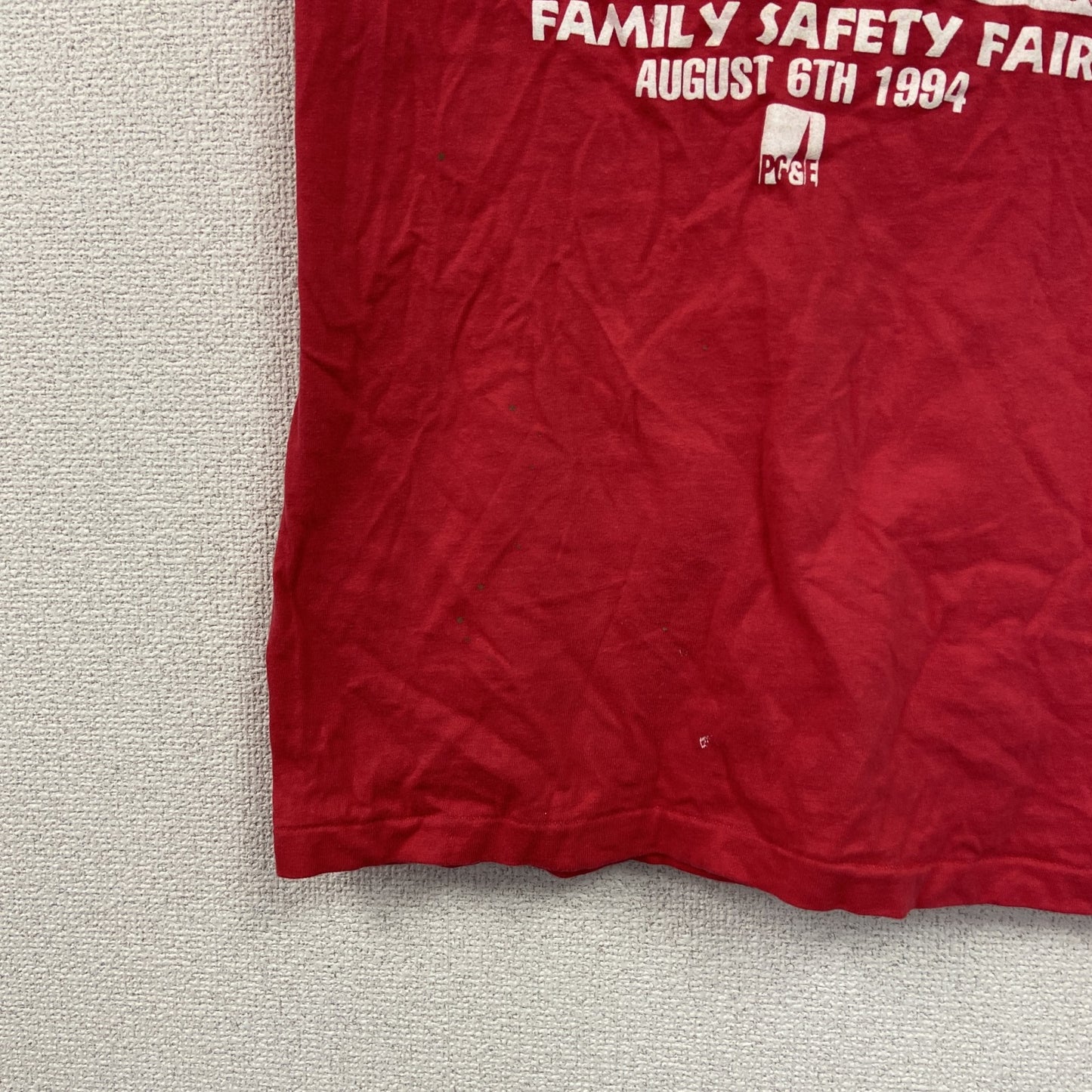 90s　Hanes　 ヘインズ　半袖プリントTシャツ　ヴィンテージ　シングルステッチ　赤　レッド　Lサイズ