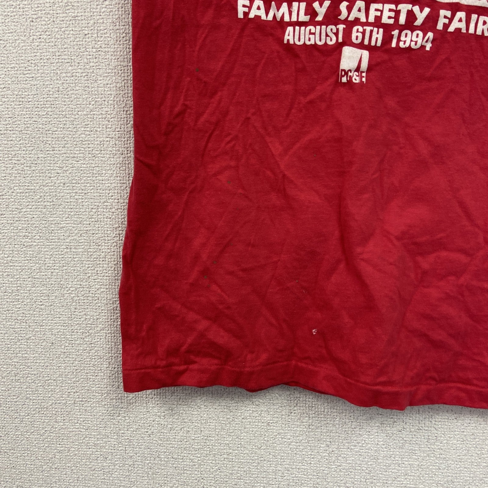 90s　Hanes　 ヘインズ　半袖プリントTシャツ　ヴィンテージ　シングルステッチ　赤　レッド　Lサイズ