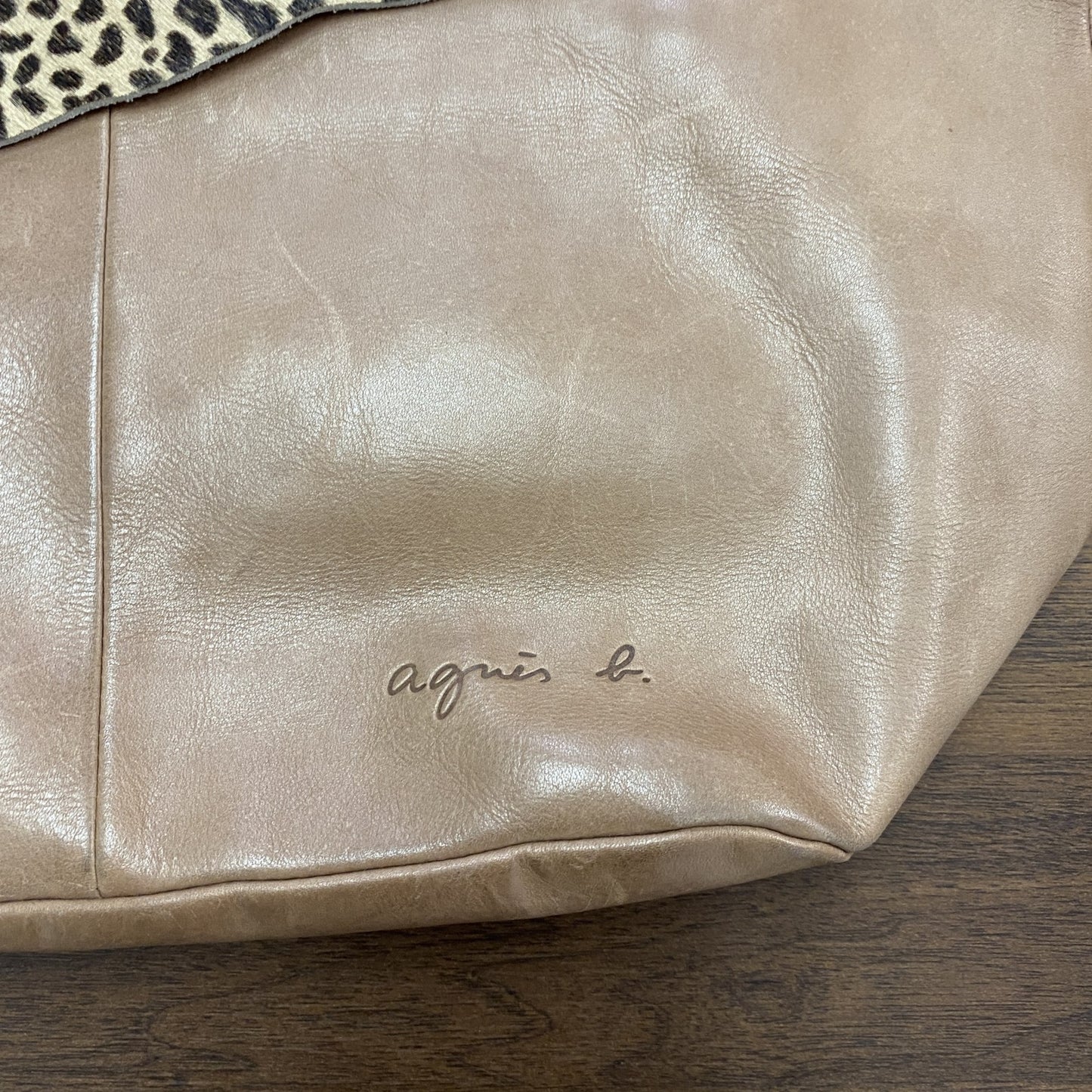 agnes b.　アニエスベー　ハンドバッグ　レオパード　茶色　ブラウン　