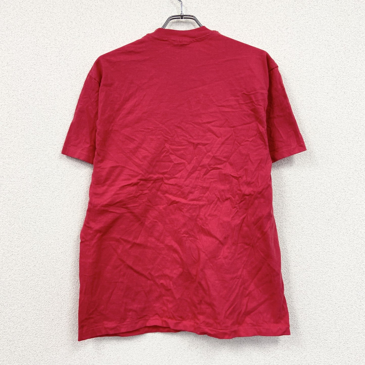 90s　Hanes　 ヘインズ　半袖プリントTシャツ　ヴィンテージ　シングルステッチ　赤　レッド　Lサイズ