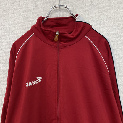 JAKO　ヤコ　トラックジャケット/ジャージ　フロッキープリント　刺繍ロゴ　赤　レッド　Lサイズ